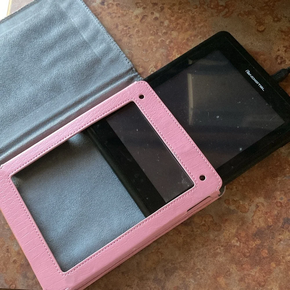 Pandigital light pink leather tablet case